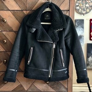 Zara Sherpa Biker Jacket